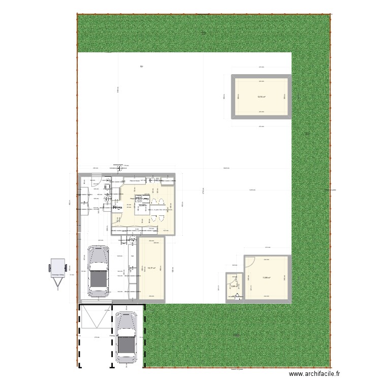 Villegly lot2. Plan de 5 pièces et 61 m2