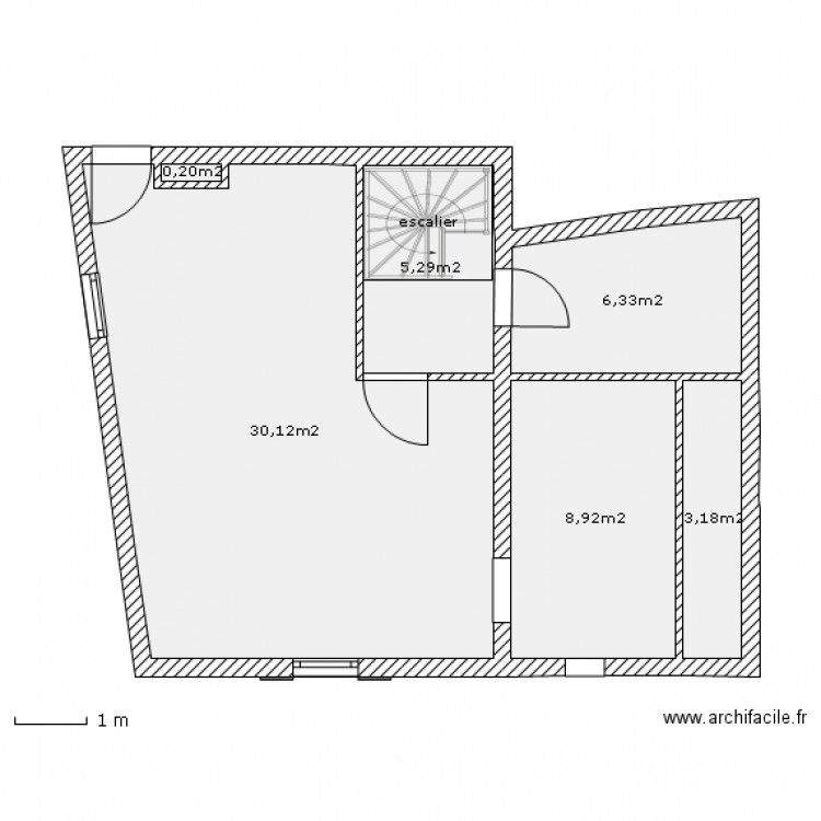 St Lambert 1er  Salon cuisine . Plan de 0 pièce et 0 m2