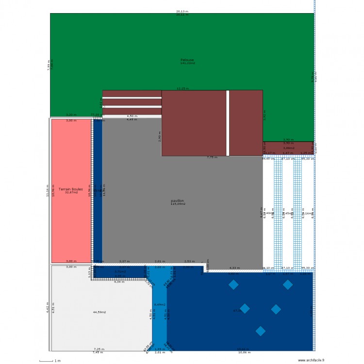 Extérieur maison. Plan de 0 pièce et 0 m2