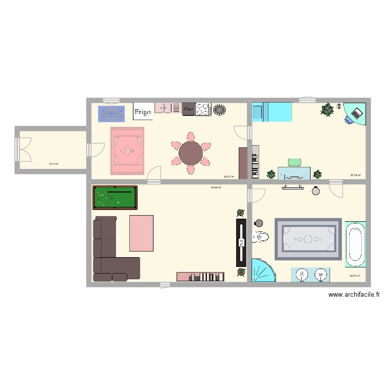 Maison. Plan de 5 pièces et 175 m2