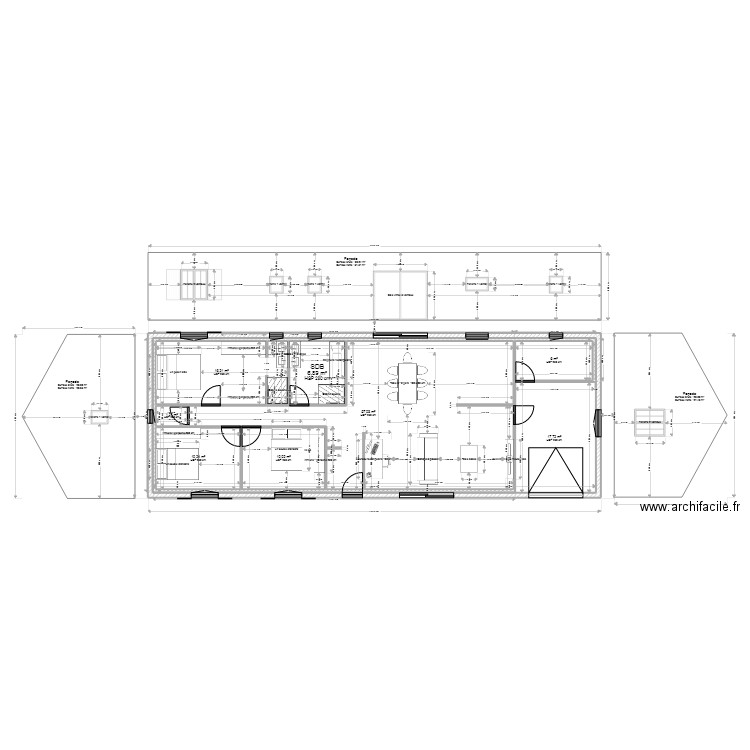 plan maison anti sismique 101m2 hors garage . Plan de 8 pièces et 125 m2