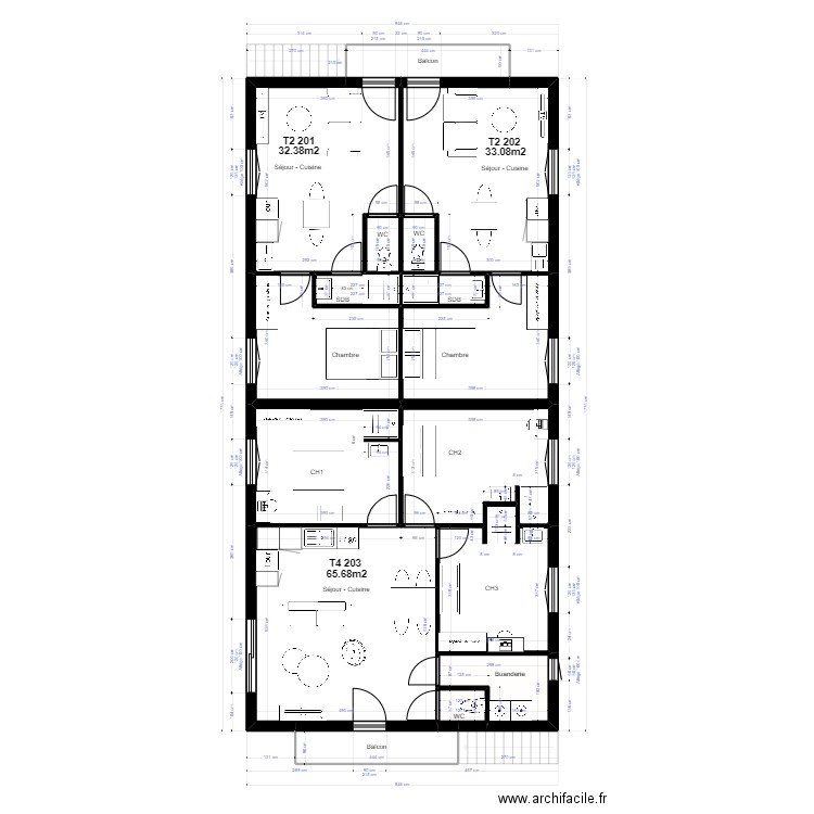 Plan Terrains Lamy cotations. Plan de 29 pièces et 848 m2