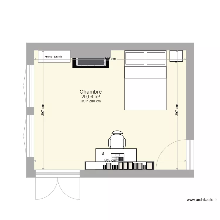 chambre. Plan de 