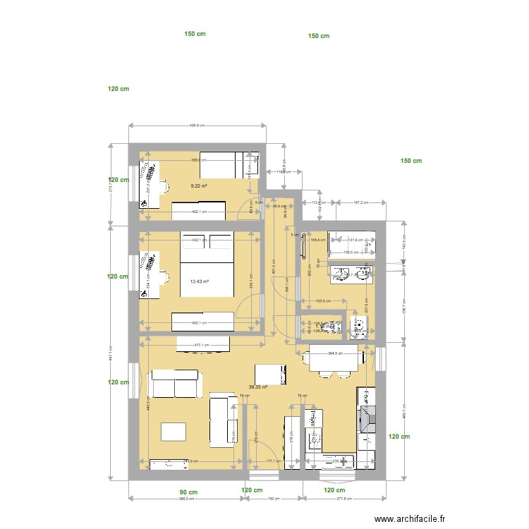 appart 2ch 70. Plan de 0 pièce et 0 m2