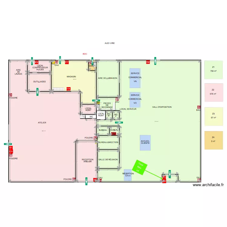 PLAN EMEC AUDI VIRE RDC. Plan de 