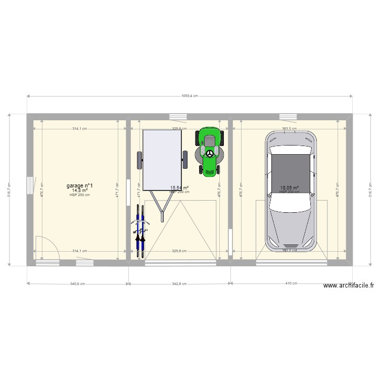 garage n°1. Plan de 0 pièce et 0 m2