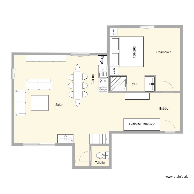 ALBE13. Plan de 2 pièces et 99 m2