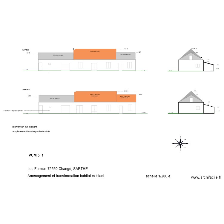 Plan de façade. Plan de 0 pièce et 0 m2