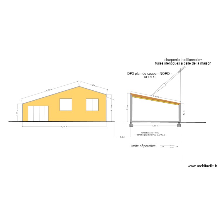 DP3 NORD APRES refus. Plan de 1 pièce et 31 m2