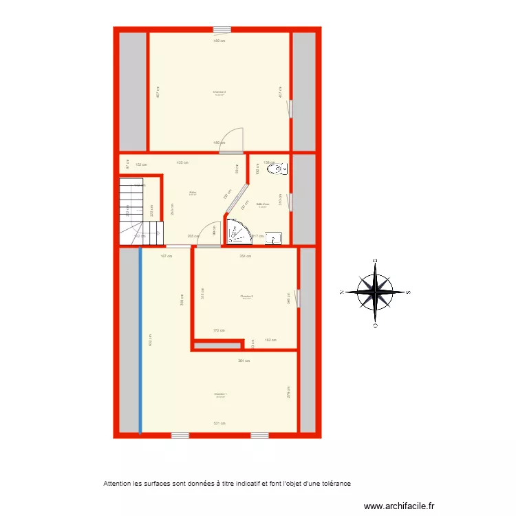 BI 4349 &eacute;tage c&ocirc;t&eacute;. Plan de 
