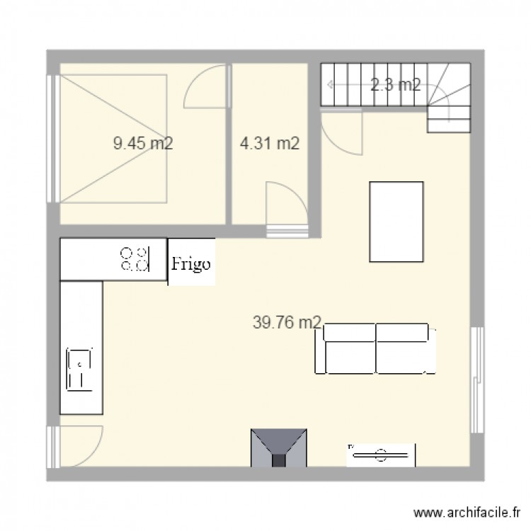 V3 sur 55m. Plan de 0 pièce et 0 m2
