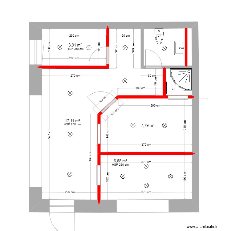 Rolle surface commerciale travaux 2. Plan de 6 pièces et 40 m2