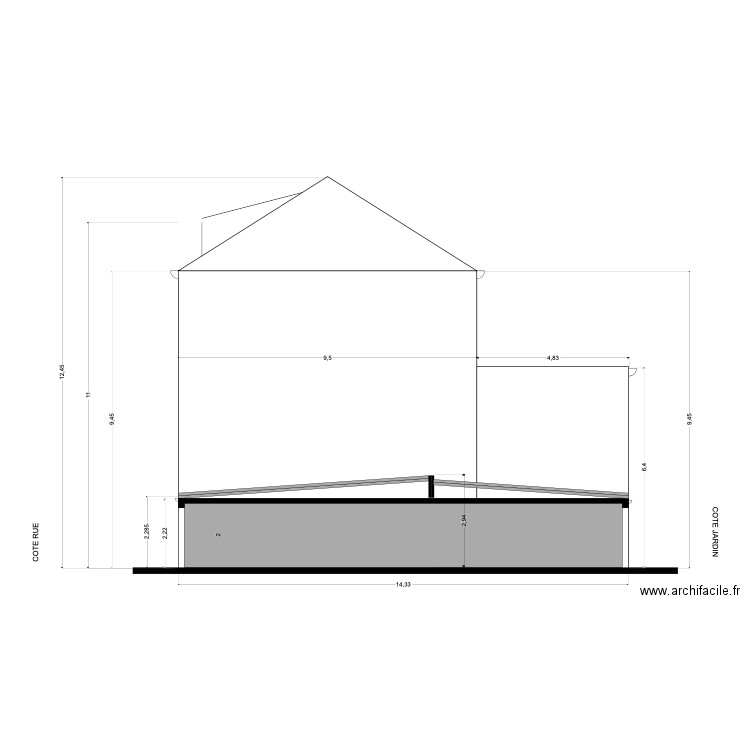 COUPE +. Plan de 0 pièce et 0 m2