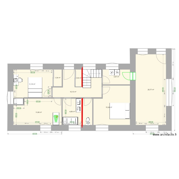 Habitation Carine definitif. Plan de 0 pièce et 0 m2