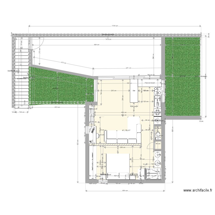 VPN93.3. Plan de 1 pièce et 41 m2