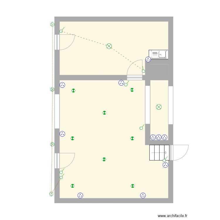 reno ferme. Plan de 4 pièces et 49 m2