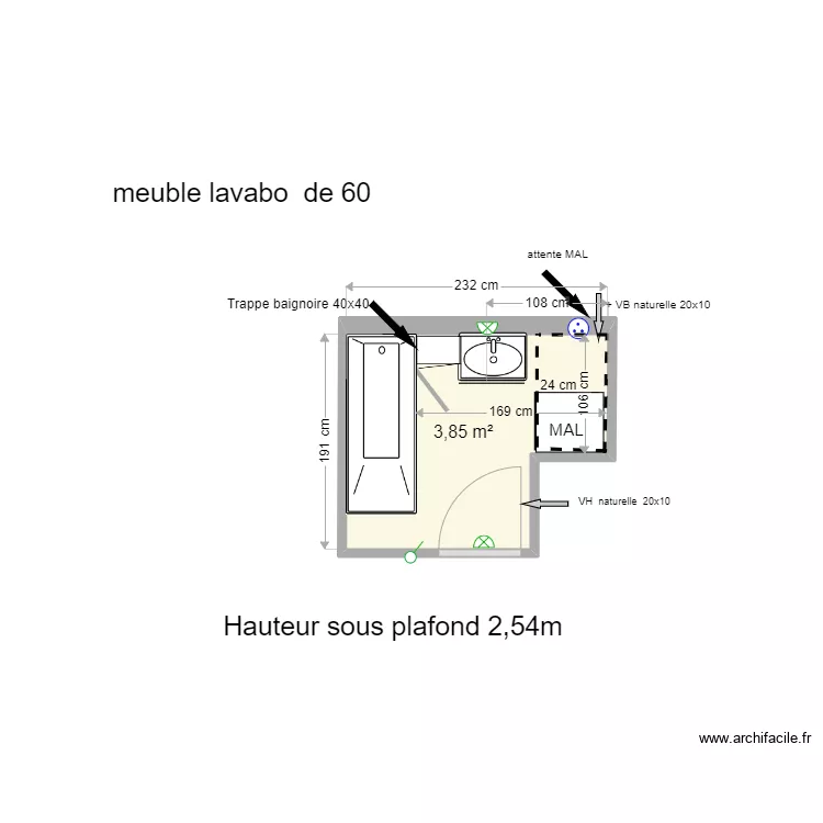 Projet SDB boulogne 2. Plan de Projet SDB boulogne 2. Plan de