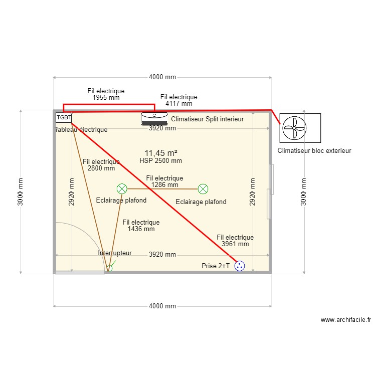 BUREAU 12m². Plan de 1 pièce et 11 m2