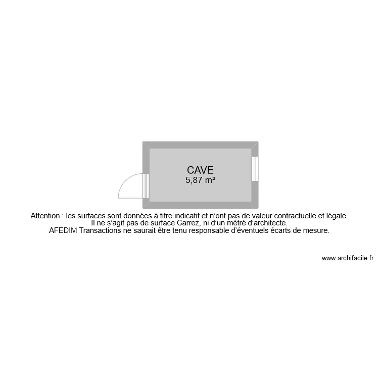 BI 11613 CAVE. Plan de 