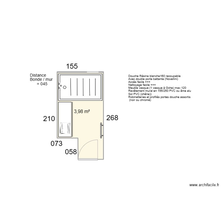 Plan SdE Nad 23 Beg B. Plan de 1 pièce et 4 m2