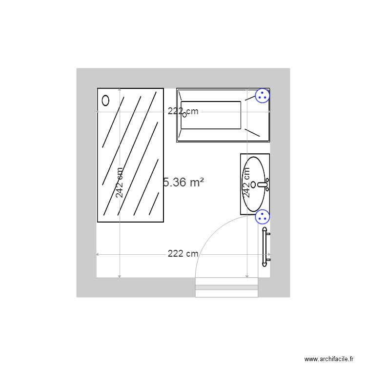 Sdb bain. Plan de 0 pièce et 0 m2