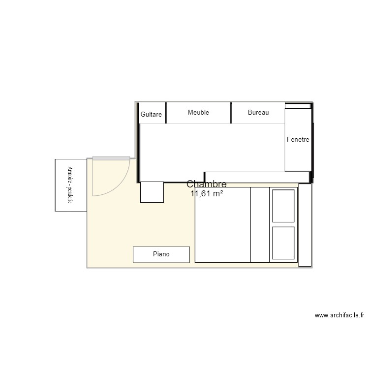 Chambre. Plan de 0 pièce et 0 m2