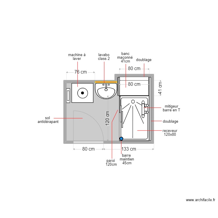 handicap. Plan de 0 pièce et 0 m2