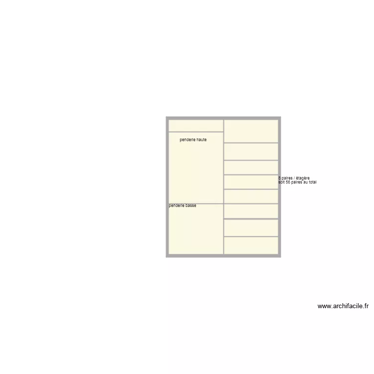 Placard entrée. Plan de Placard entrée. Plan de