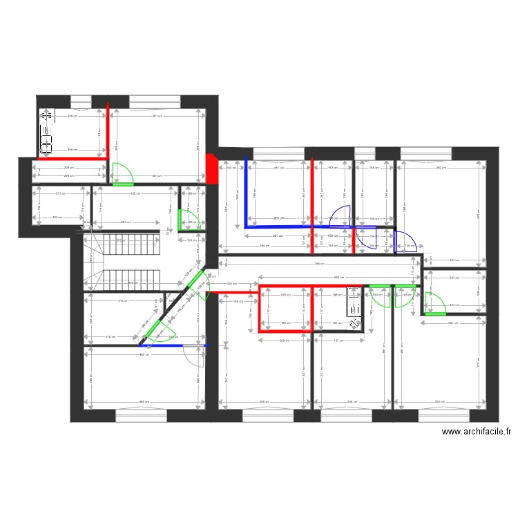 plan etage 3 avec modif des mur. Plan de 0 pièce et 0 m2