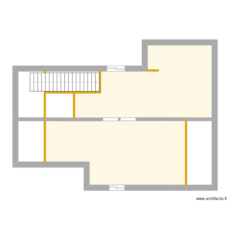 ETAGE 1 non meublé. Plan de 7 pièces et 89 m2