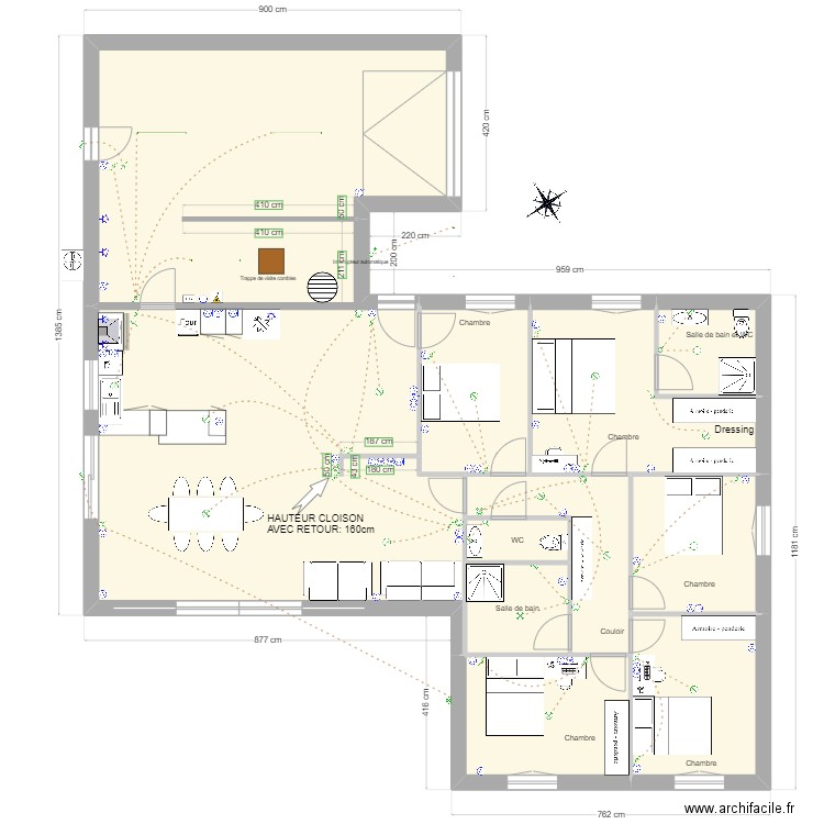 2023 02 23 Plan Implantation DECAYEUX/TARTIE. Plan de 11 pièces et 179 m2