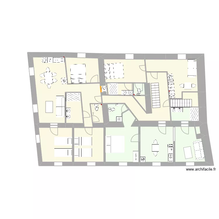 Loubet 2e &eacute;tage. Plan de 