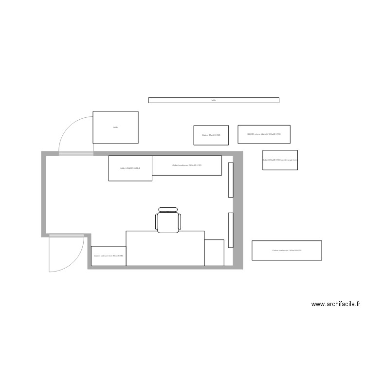 bureau vero. Plan de 1 pièce et 10 m2