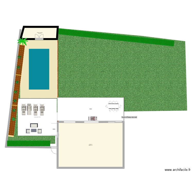 plan piscine V2. Plan de 2 pièces et 95 m2