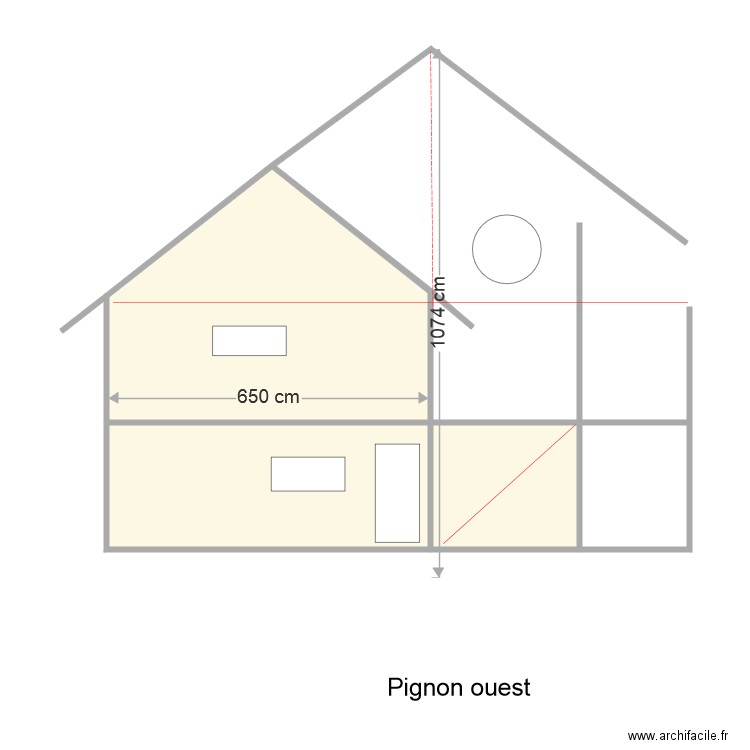 Pignon ouest  chricri. Plan de 0 pièce et 0 m2