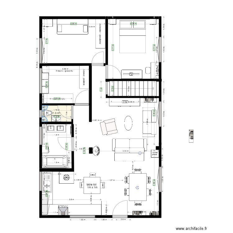 osny pav  version aménagée. Plan de 0 pièce et 0 m2