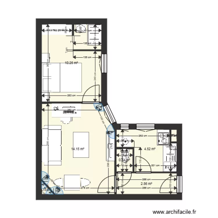 appartement B21. Plan de 