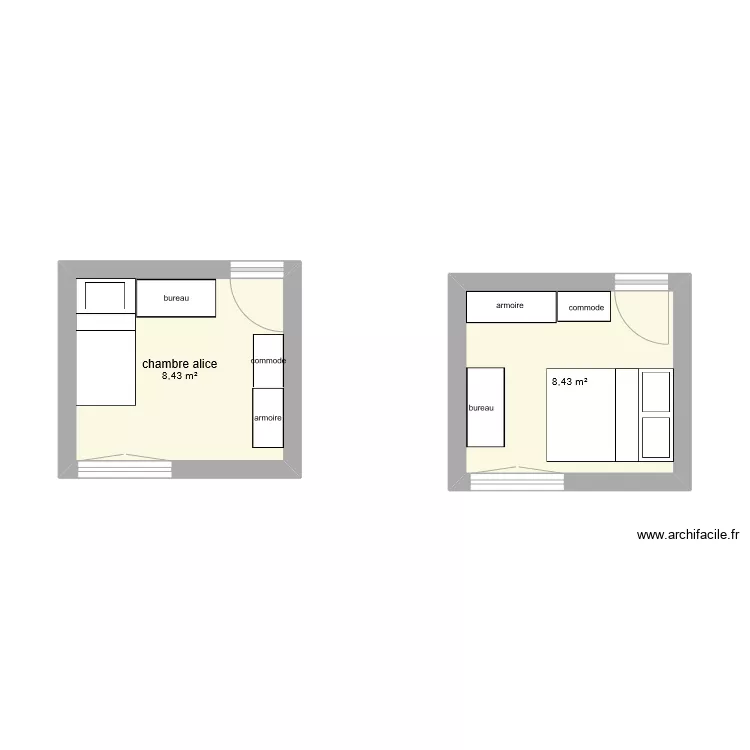 chambre alice actuelle. Plan de 