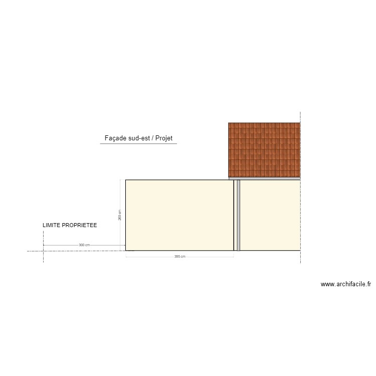 Façade sud-est / Projet. Plan de 0 pièce et 0 m2