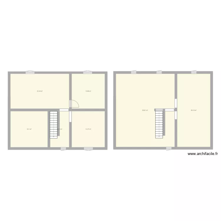 grenier et cave. Plan de 