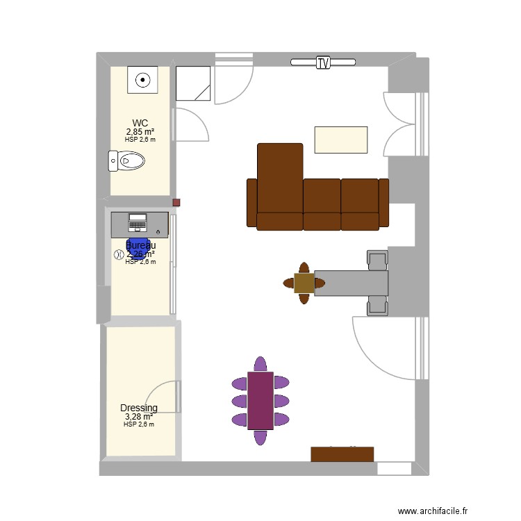 Mazelaygue serge. Plan de 3 pièces et 8 m2