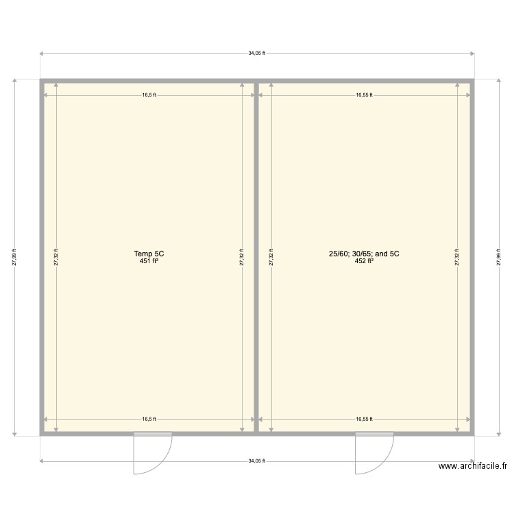 PPD 3 34x28 shared wall. Plan de 0 pièce et 0 m2