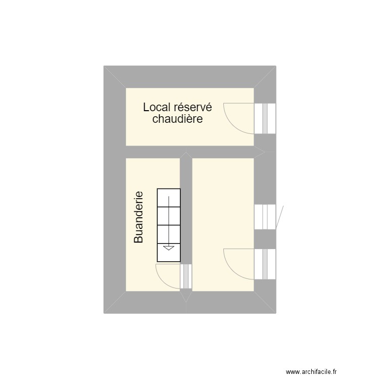 CAVE LESDINS 19D. Plan de 2 pièces et 4 m2