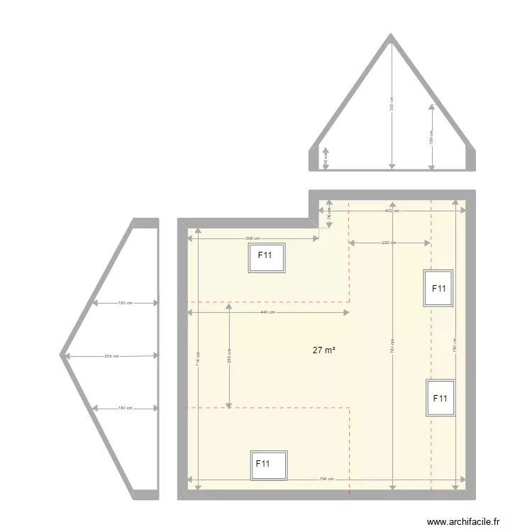 Plan combles Betrand. Plan de 