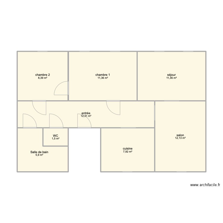 appartement F4 1er étage. Plan de 0 pièce et 0 m2