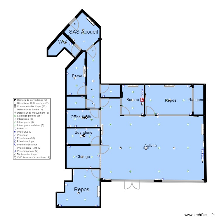 Bagneux Egalité Planc elec BAGNEUX2. Plan de 14 pièces et 146 m2