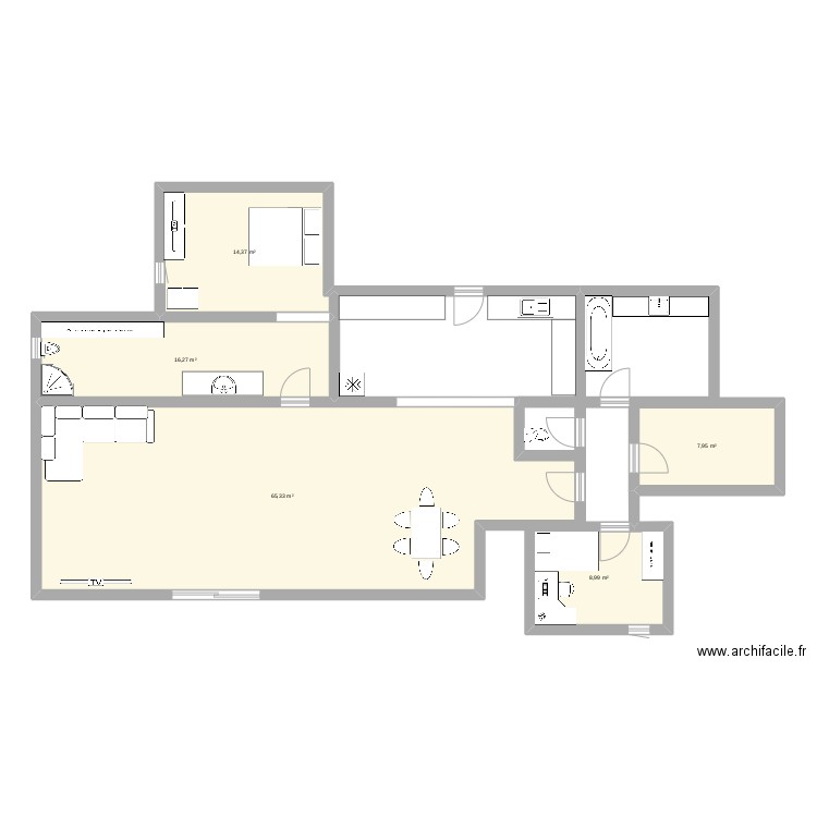 maison maman. Plan de 5 pièces et 113 m2