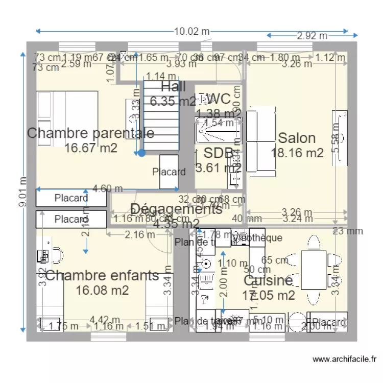 Appartement JOUBERT V3. Plan de 