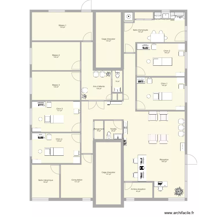Clinique Maison Myre porte c&ocirc;t&eacute; 4. Plan de 