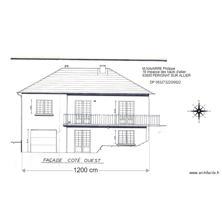 façade ouest avant travaux. Plan de 0 pièce et 0 m2